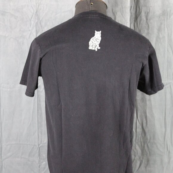 Retro Grpahic T-shirt - Puffer Rainbow Neon Cat - Men's Large - Picture 5 of 10